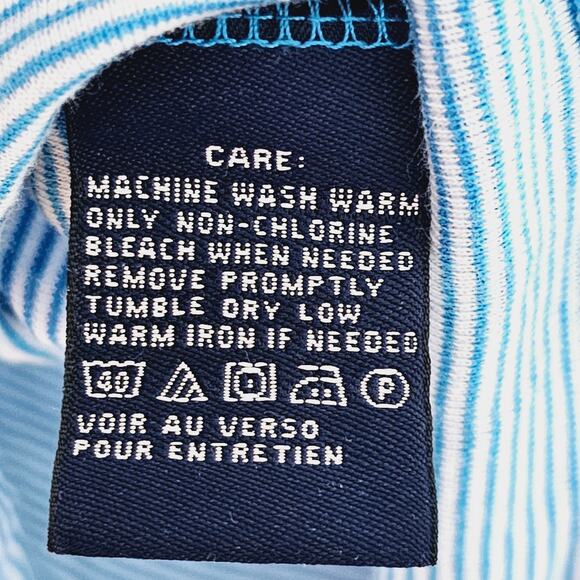 Ralph Lauren Sport Knit Top Women's Size L V-neck Blue Striped Preppy Casual - Picture 7 of 8